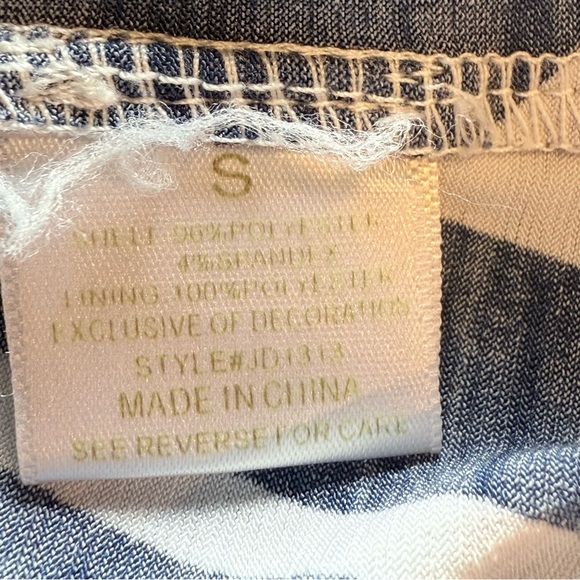 Jealous Tomato One-Shoulder Dress navy white small graphic lines - Picture 9 of 12